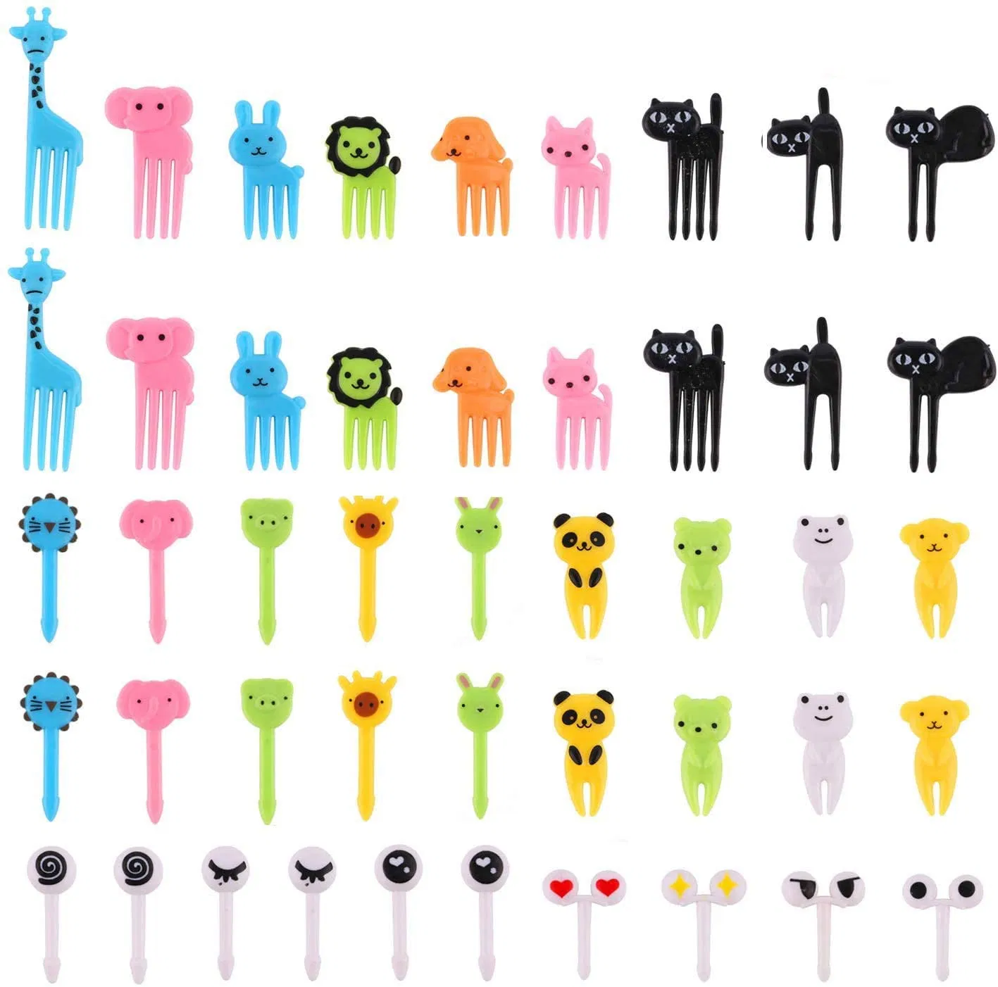 Aohea Food Picks Fruit Forks Kids Skewers Kids Plastic Mini Forks for Kids