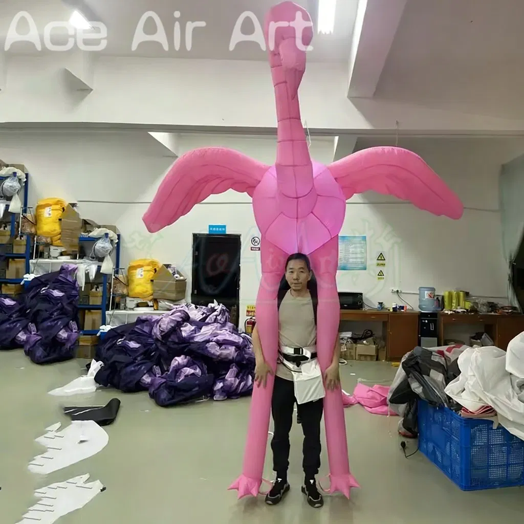 2.5mh LED Inflatable Walking Flamingo Walking Costume for Carnival Parade