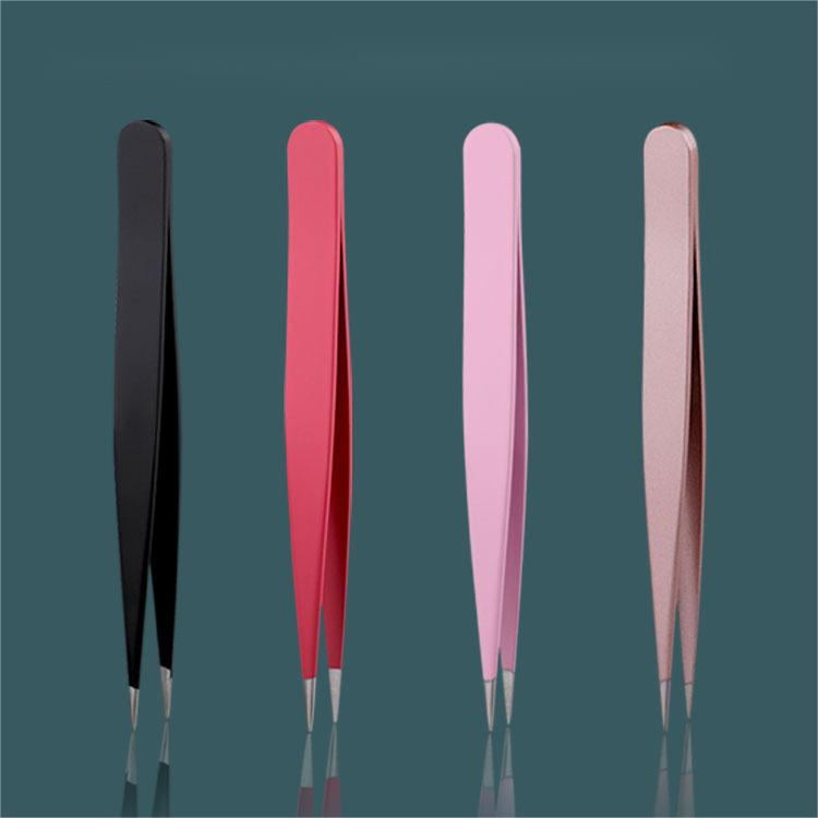 Color Eyebrow Clip Pointed Mouth Eyebrow Clip Stainless Steel Hair-Plucking Eyebrow Trimming Tool Set Eyebrow-Plucking Tweezers