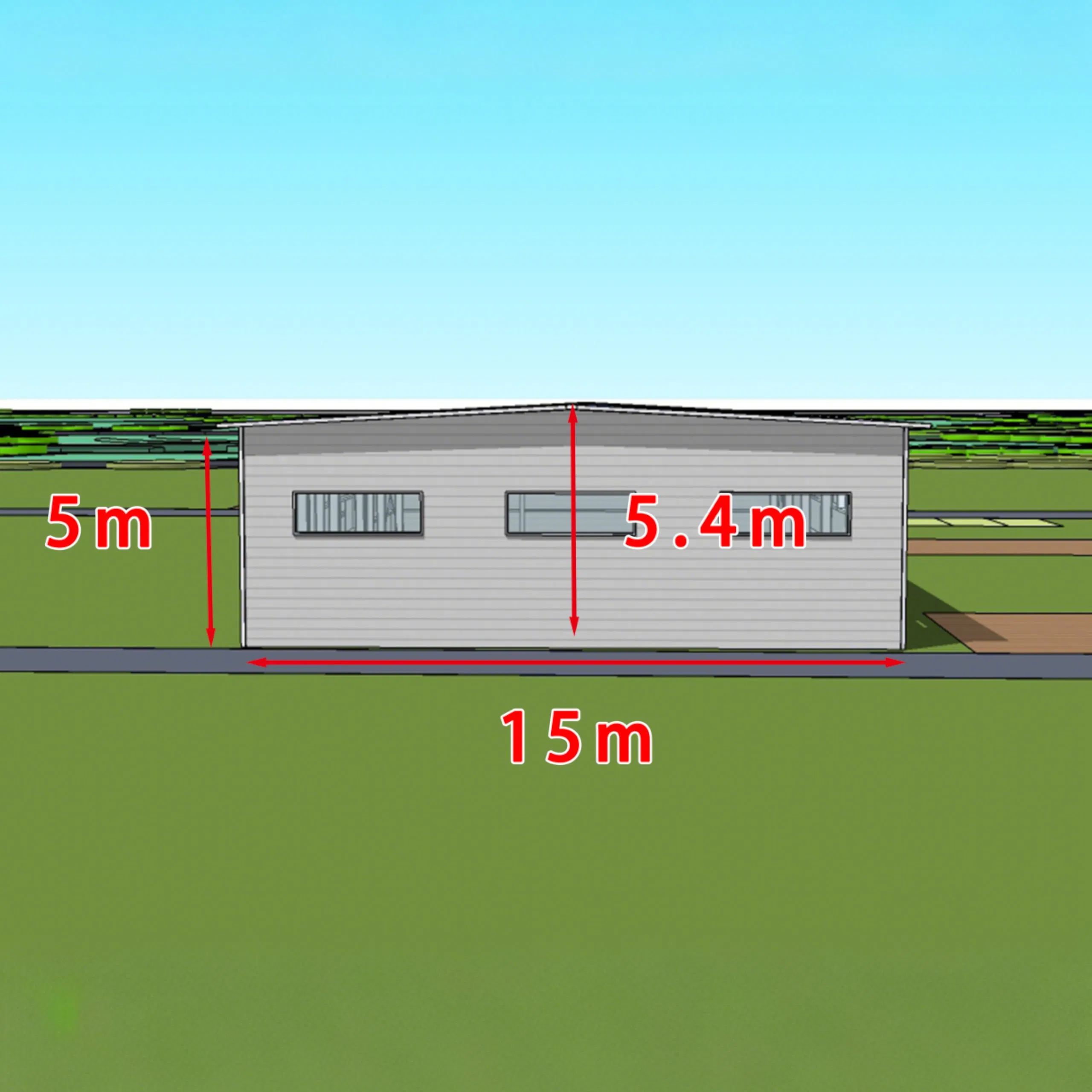 30m X 15m Prefab House Steel Structure Workshop Kits Prefabricated Metal Storage Warehouse Building