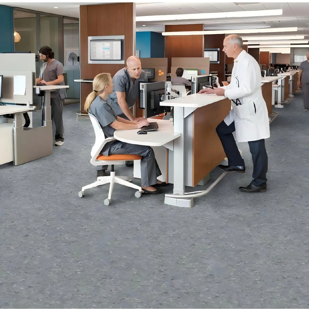 Антистатический ПВХ пол, антибактериальный, влагостойкий