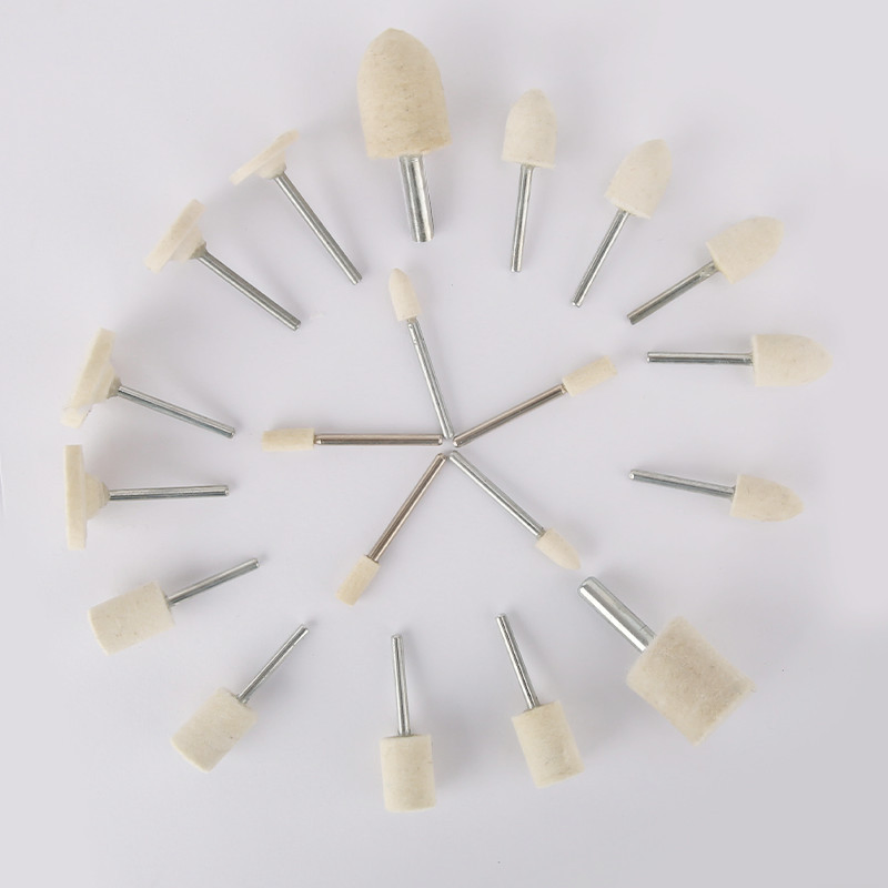 Shank Power Drill Polishing Point Jewelry Buffing Cylinder Wool Felt Bob 3mm