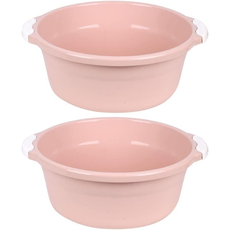Circular Double-Eared Thickened Anti-Fall Washing Household Bathroom Simple Solid Color Plastic Basin