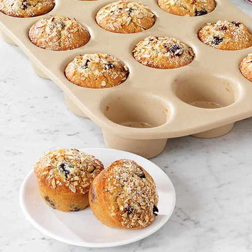 Durable Unglazed Stoneware Cupcake Baking Dish for Home Chefs