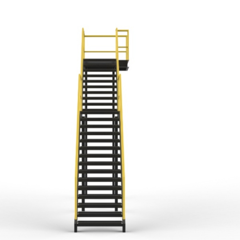 Industrial Safety Staircases with Handrails and Guardrails - Steel Structure Staircases