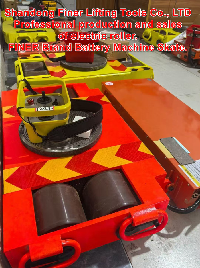 Remote-Controlled Machine Skates with Emergency Timely Braking System Battery-Powered Machinery Rollers for Electronic Manufacturing Facilities
