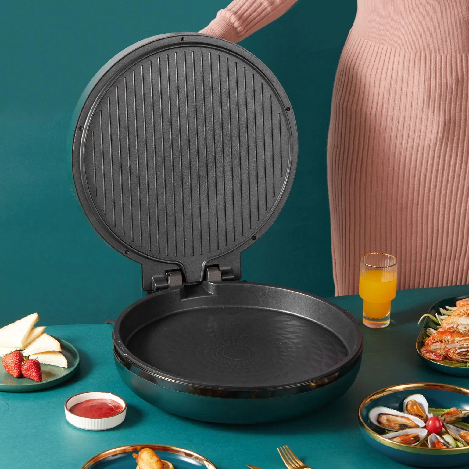 Multi-Functional Grill 180 Degree Open Pizza Maker Oven
