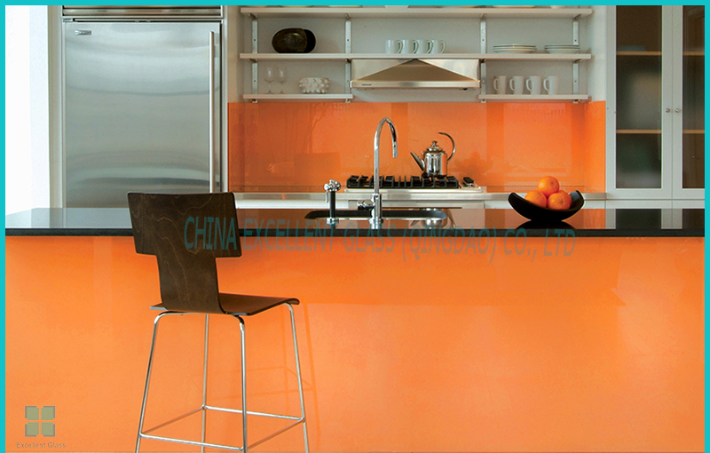 Colorful Back Painted Glass, Colored Back Painted Glass, Painted Glass with Safety Backing for Interior Glazing, Wall Cladding, Cabinets