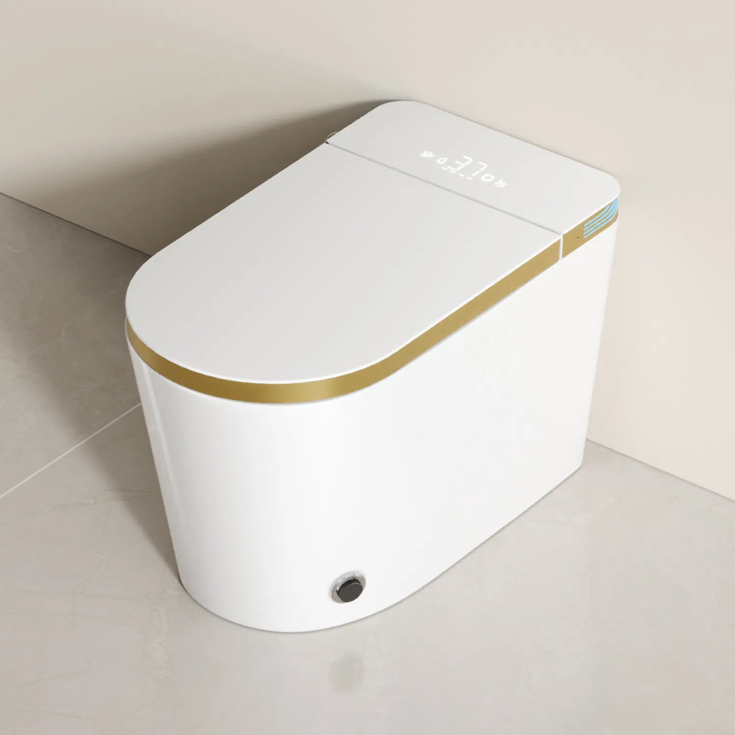 Factory Price Golden and White Electric Toilet Bidet Intelligent Bathroom Ceramic Automatic Smart Toilet with Remote Control