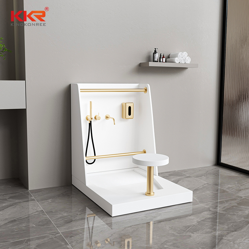 Premium Wudu Basin – Islamic Ablution Solid Surface Sink for Mosques & Prayer Rooms