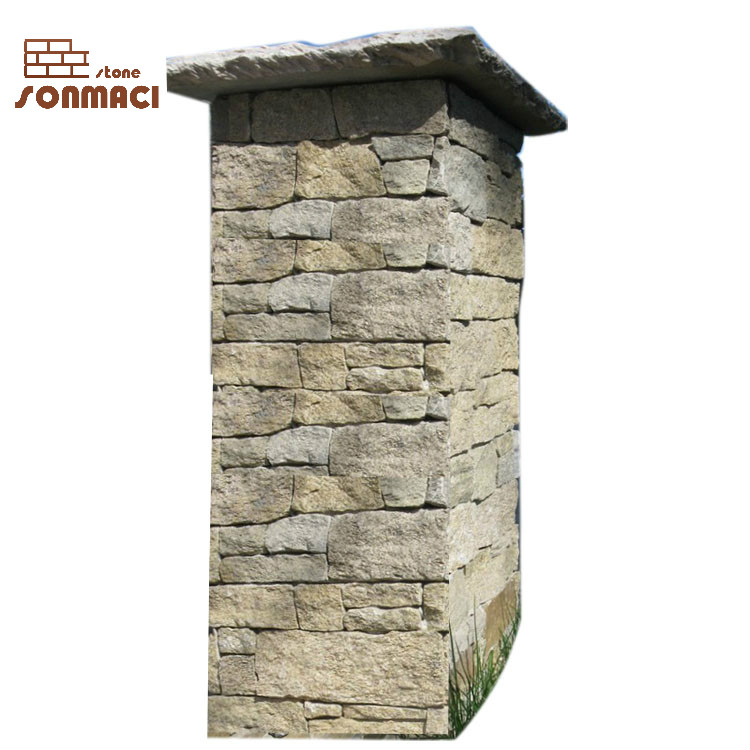 Natural Yellow Stone Veneer Column Pillar