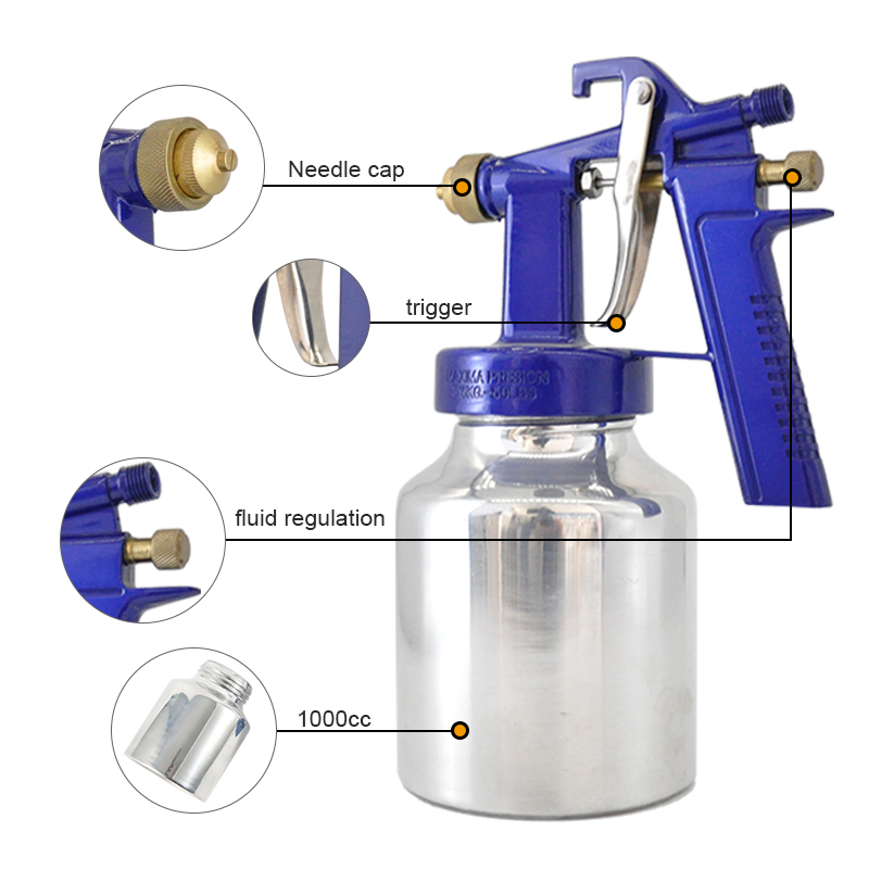 472 Low Pressure Spray Gun 1000cc Capacity Wall Painting High Gloss Paint Spray Gun
