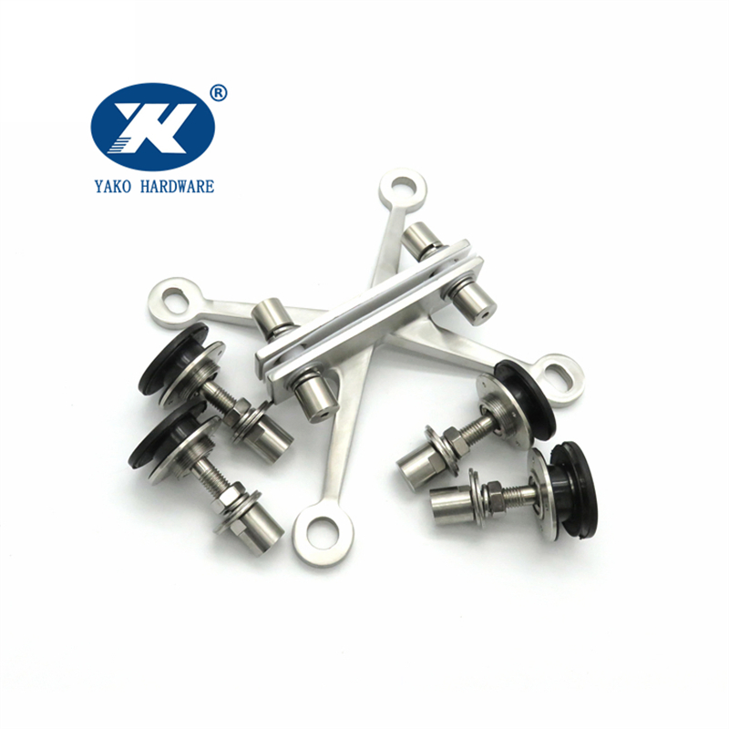 4 Arms Stainless Steel K Type Glass Fin Spider Fitting Spider Glass Accessories for Tempered Glass Railing