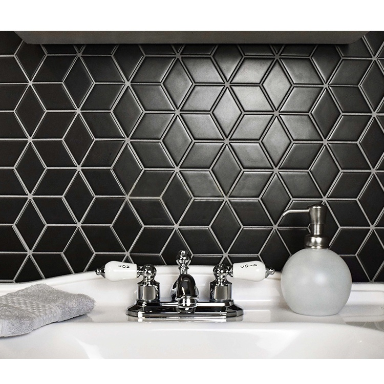 Мозаика для кухни из фарфора под мрамор, алмазная форма