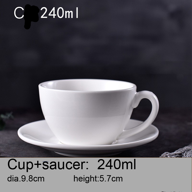 460ml Catering Supplies Porcelain Tea and Saucer Cups in White Color