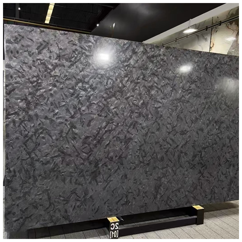 Brazilian Luxury Black Matrix Quartzite Leathered Slabs