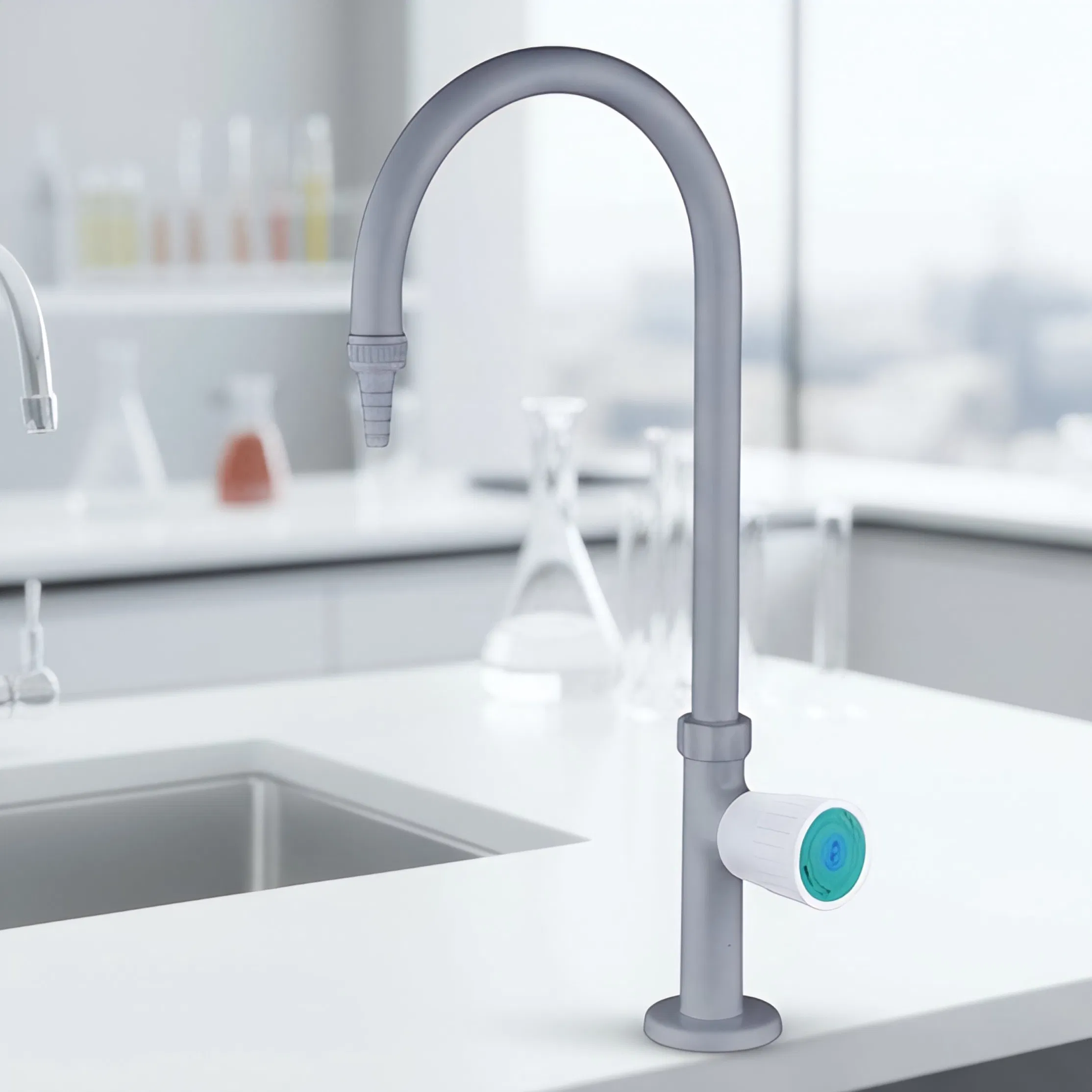 Лабораторный кран с водопадом, однорычажный