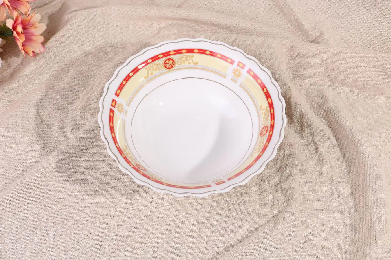 5-10 Inch Round Cut Edge Salad Bowl Porcelain Ceramic Tableware