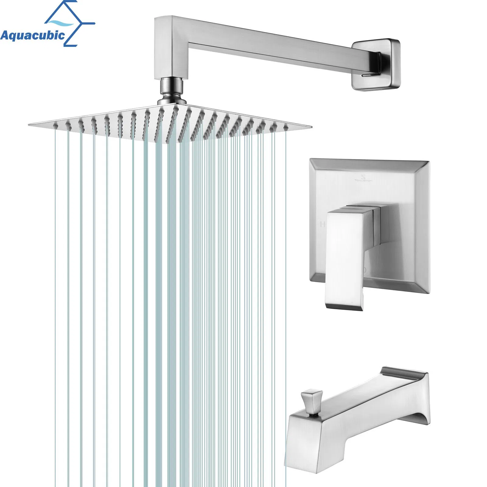 Bathroom High Quality Rain Mixer Shower System Wall Mounted Rainfall Shower Combo Set with Rough-in Valve