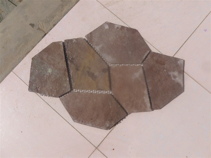 Slate Gray/Black/Gold/Rusty Color Landscape Paving Stone Flagstone with Net