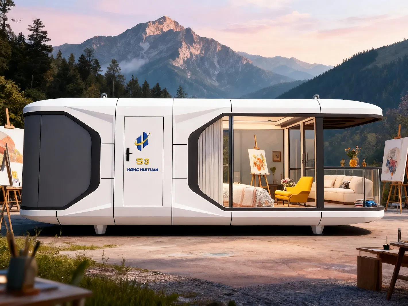 2 Bed Room Luxury Prefabricated House Fully Equipped High Capacity Tiny House Capsule House