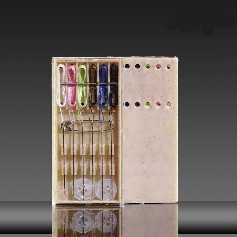 Custom Hotel Eco Friendly Portable Sewing Kit Straw Wheat Sewing Kit
