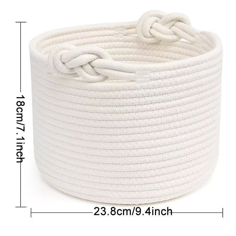 Newest Designed Eco-Friendly Cotton Rope Woven Storage Basket Handmade for Basket for Blankets Living Room Storage Basket