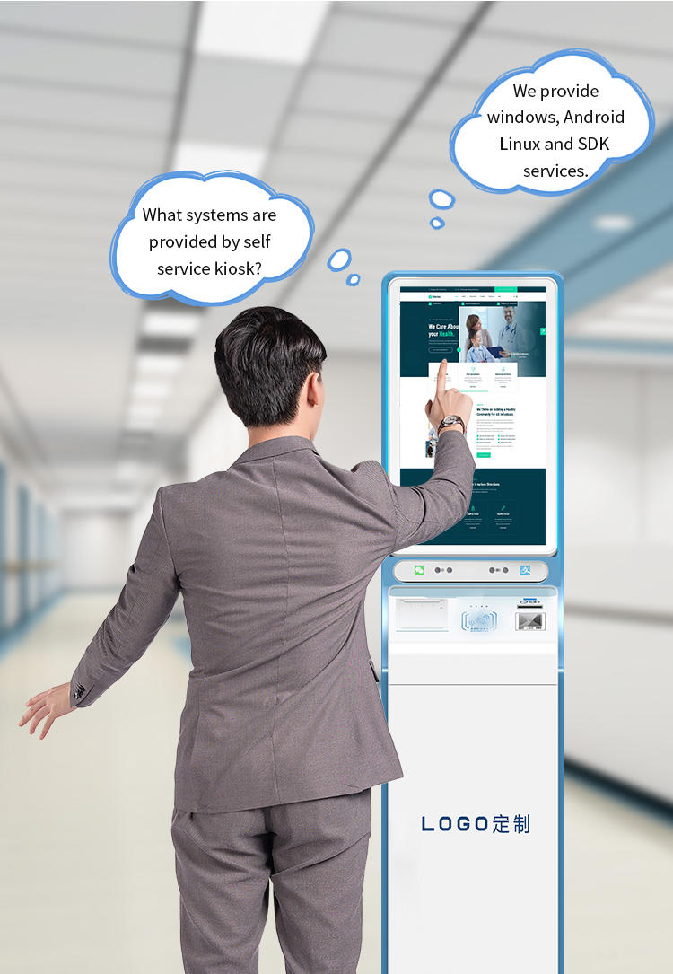 21.5 Inch Ordering Self-Service for Restaurant Barcode Bill Payment Kiosk Self- Service Curved Kiosks