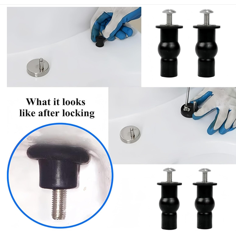 Toilet Seat Lid Top Fixing Rubber Top Nut for Top Mounting Toilet Seat Hinges