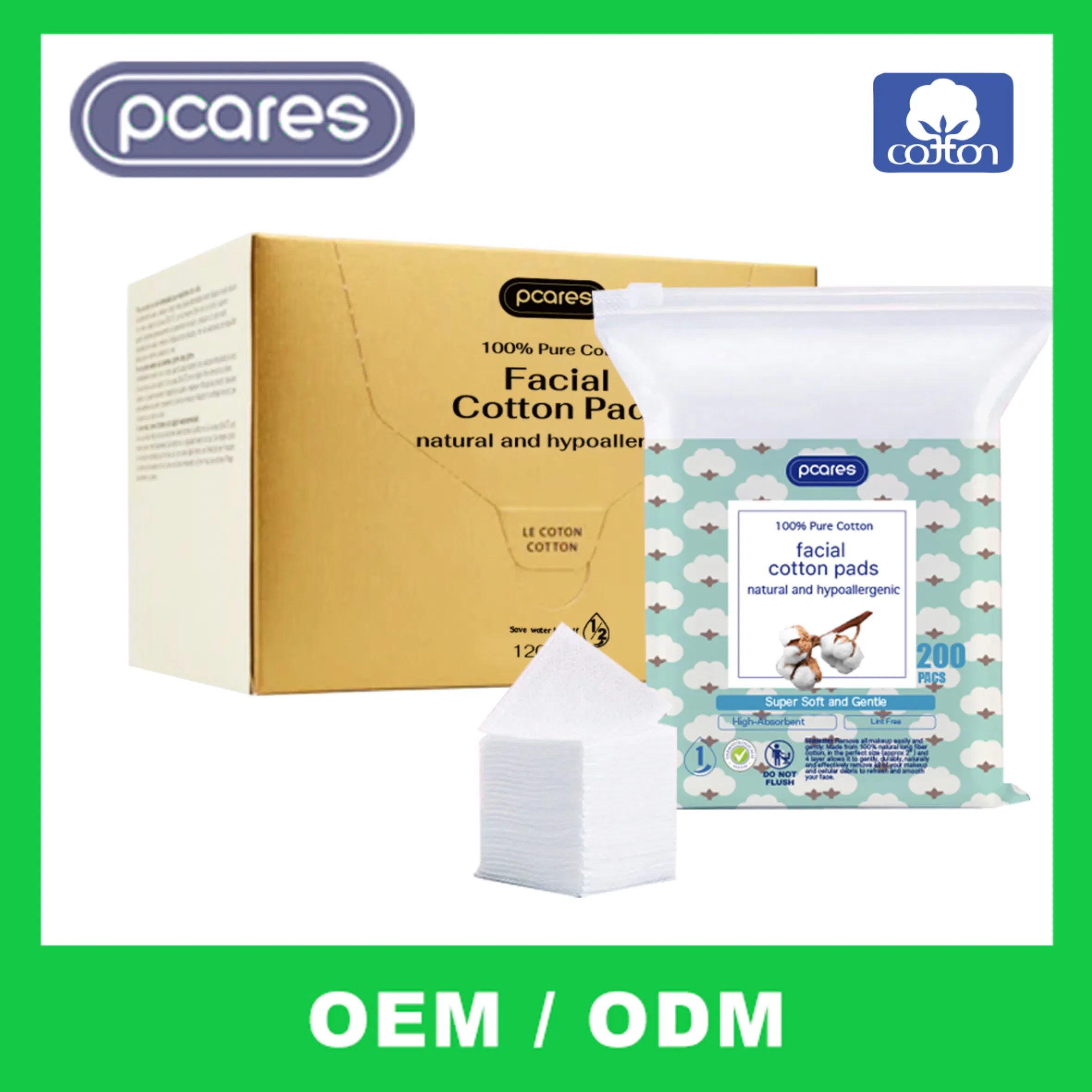 Biodegradable Cotton Facial Tissues Skin Clean Face Towels Disposable Face Towels for Skin Care & Makeup Removal 100PCS