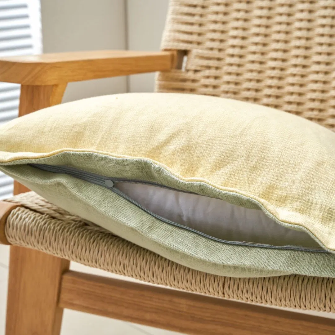 100% Linen Cushion Cover-Eco-Friendly Decorative Throw Pillow Case for Sofa & Bed