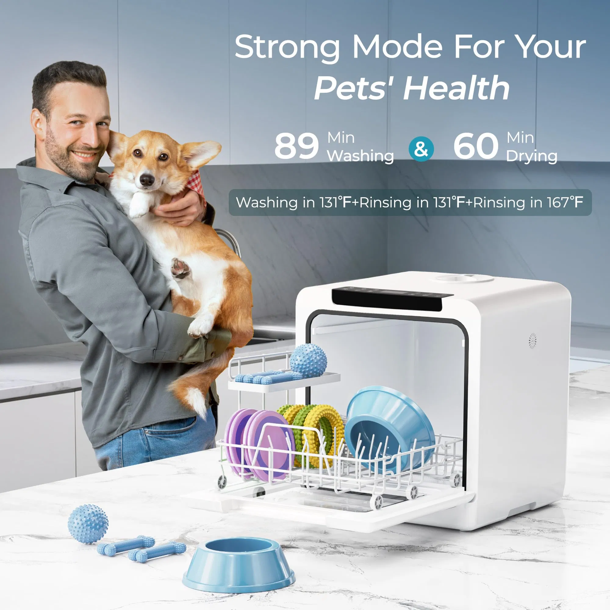 Compact Mini Dishwasher with Water Tank for Flexible Placement