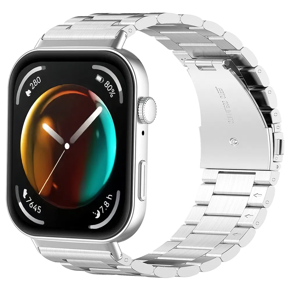 Браслет для Huawei Watch Fit 3 из нержавеющей стали, серебро