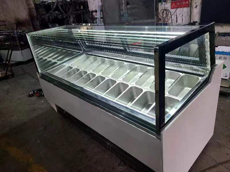 12 Pans Commercial Gelato Showcase Ice Cream Display Freezer