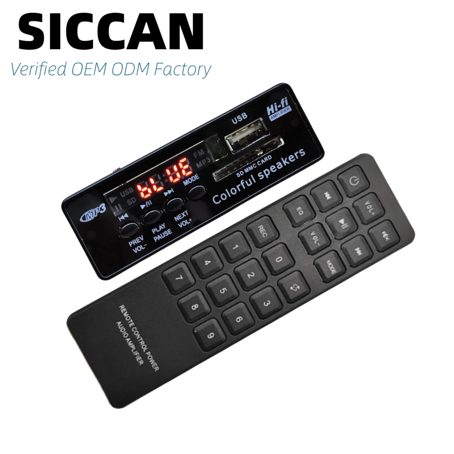 Усилитель с Bluetooth 5.0, FM, AUX и картридером
