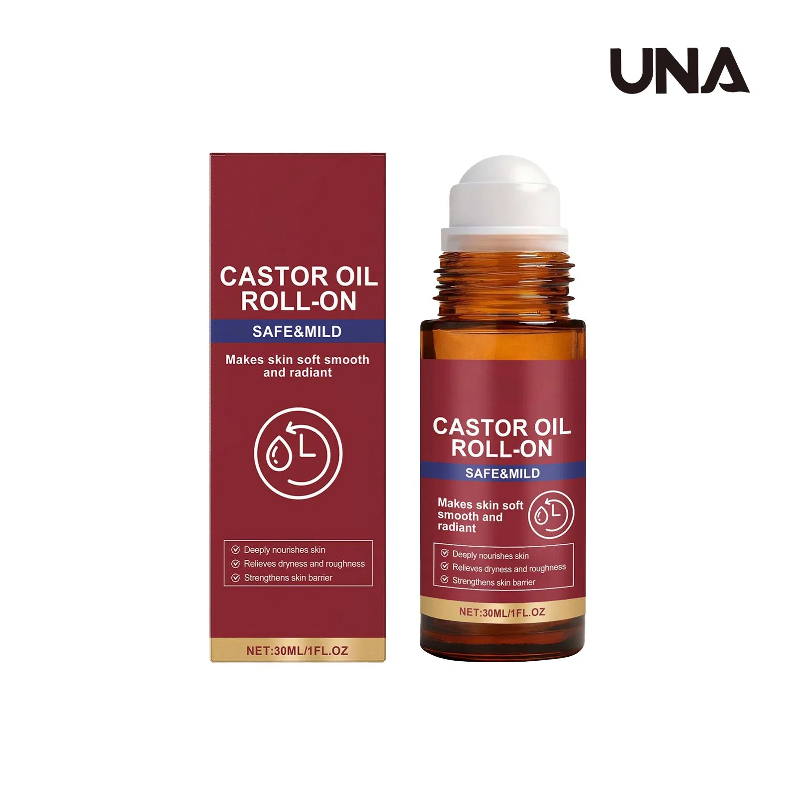 Castor Oil Roll-on Essence - Daily Hydrating Care for Soft, Smooth and Delicate Facial Skin