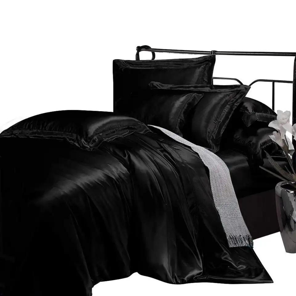 Chinese Manufacturer for Pure 100% Mulberry Silk Bedding Set of Duvet Cover Silk Bed Sheet with Pillow Case