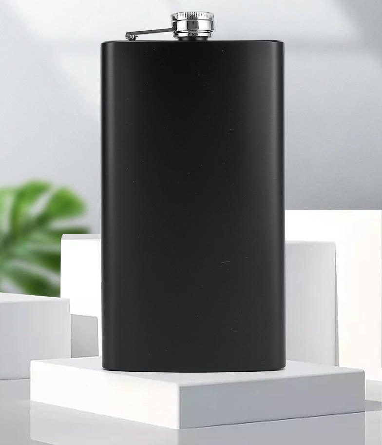 8oz Stainless Steel Portable Outdoor Drinkware Bottle Black Hip Flask Metal Hipflasks