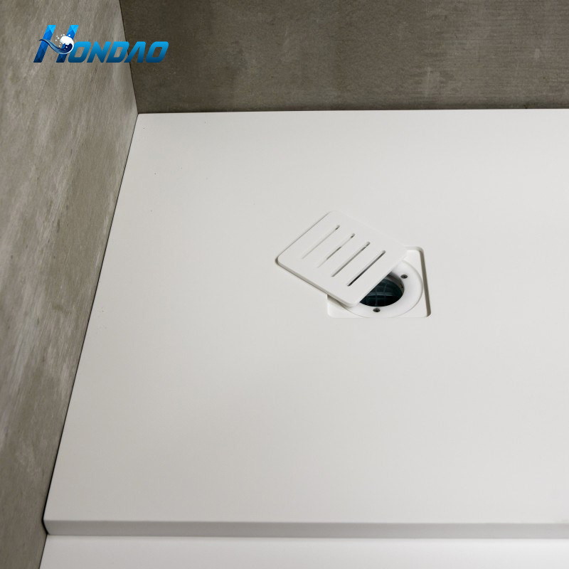High Quality Smooth Texture Solid Surface Shower Base Artificial Stone Shower Pan for Bathroom