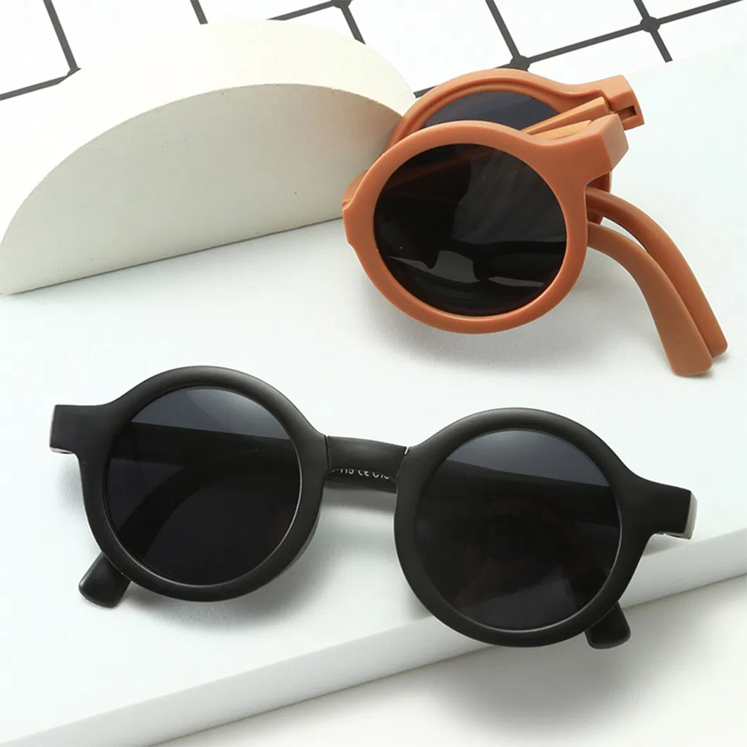 Fashion Summer Round Portable Folding Sun Glasses UV 400 Shades Kids Children Girls Boy Sunglasses