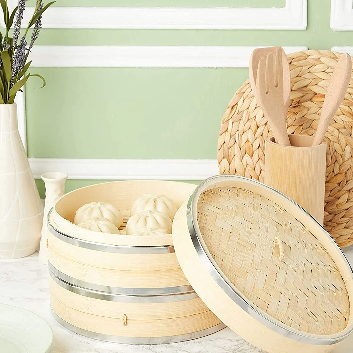 10 Inch Steamer Pot Tradition Handmade Food Bamboo Steamer