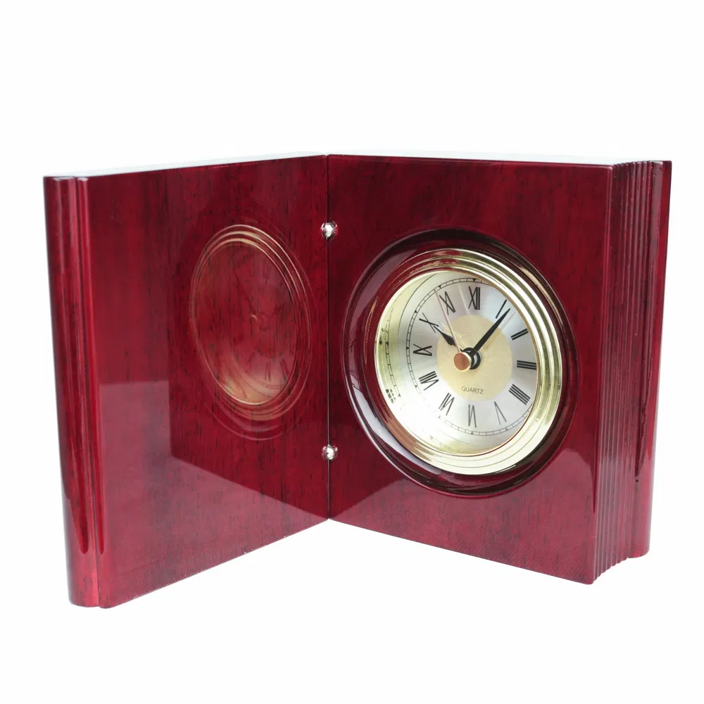 Rosewood Piano Finish Wooden Craft Book Clock