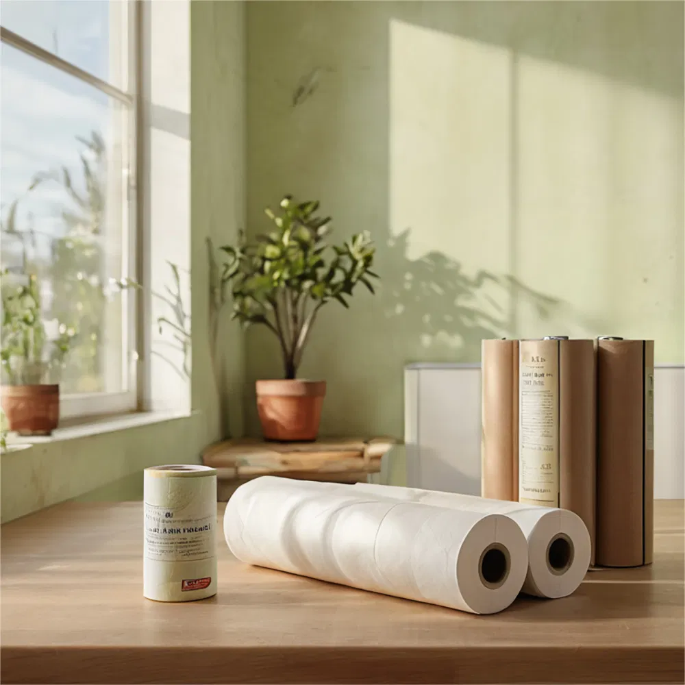 Pure Bamboo White Kitchen Roll Recycled Material Kitchen Towel Roll