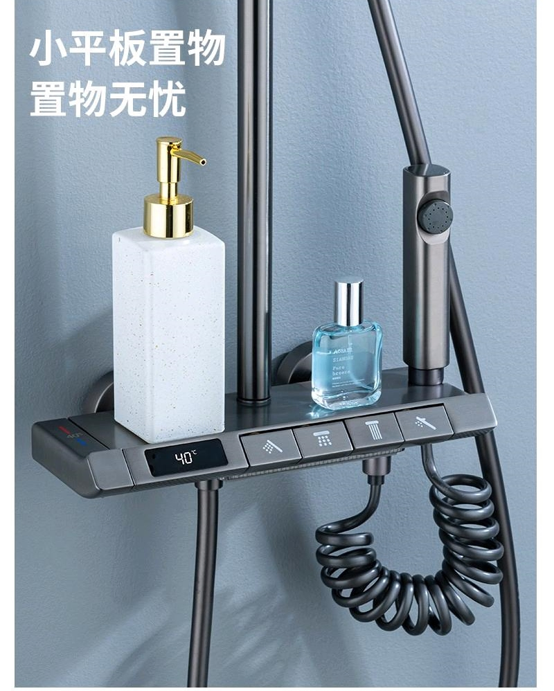 High Quality 4 Way Grey Thermostatic Bathroom Shower Mixer Tap for Made in China