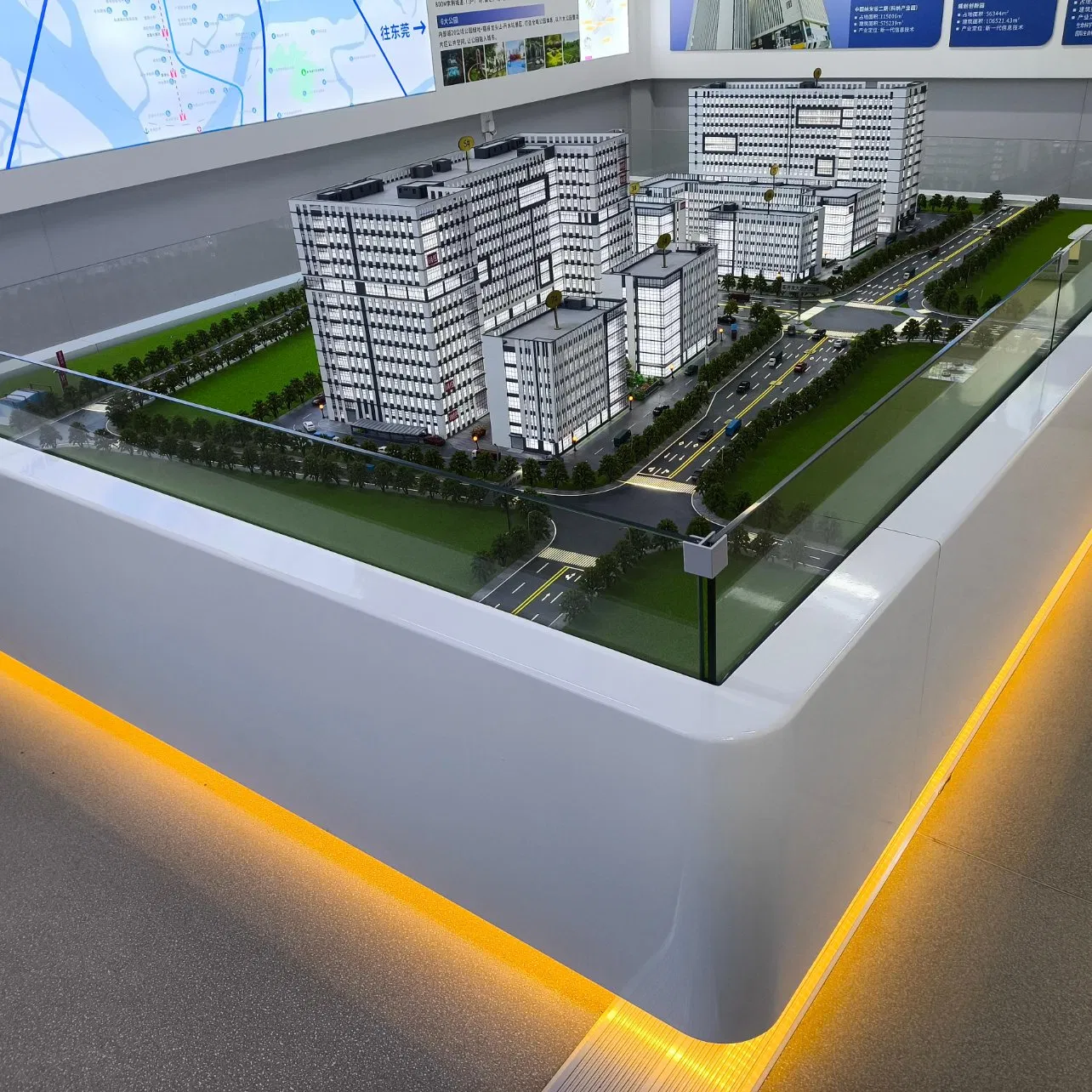3D Modern Industrial Park Architectural Model Making for Display