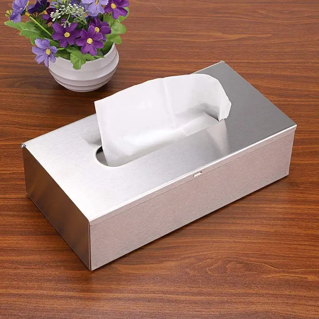 Rectangular Stainless Steel Paper Facial Cover Modern Metal Tissue Box Holder