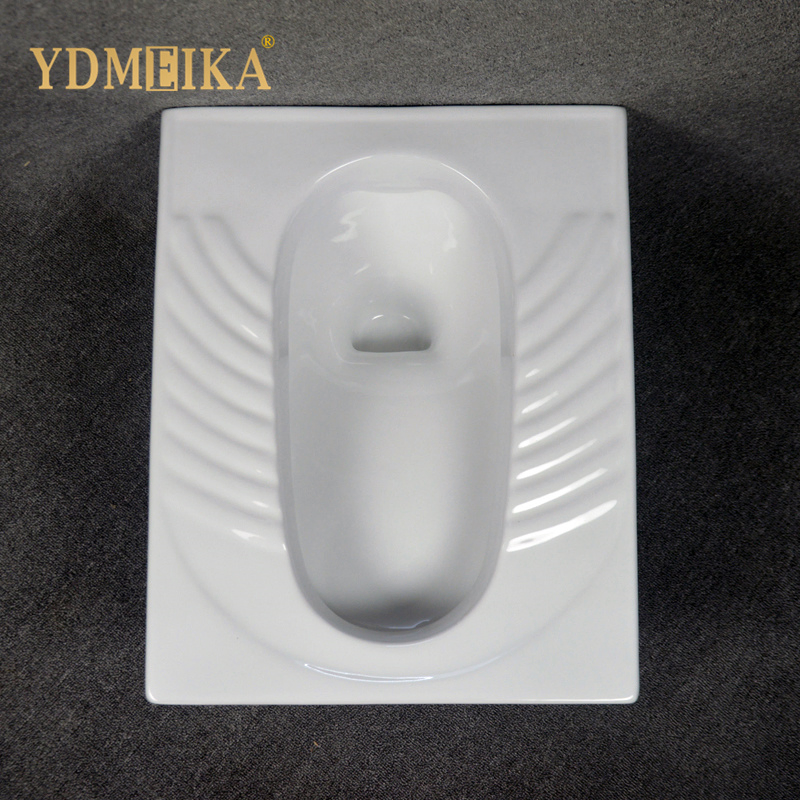 Wash Down Ceramic Squat Pan Full Accessory Floor Mount Toilet Wc Hose Construction S-Trap Squat Pan