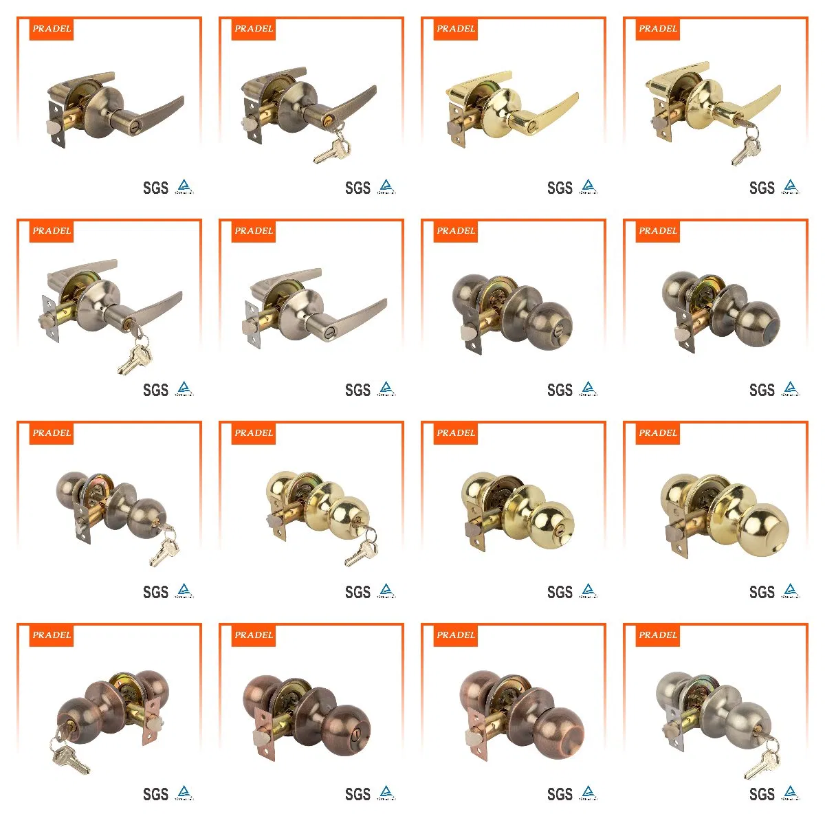 Modern Style Bathroom Cerraduras Para Puerta Round Handle Door Knob Passage Privacy Bathroom Door Lever Lock Set