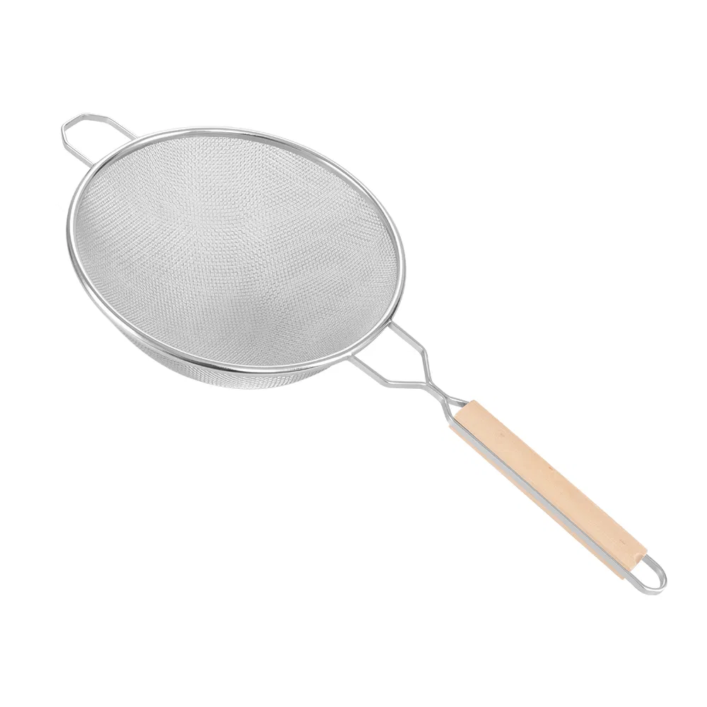 10'' Double Layer Stainless Steel Mesh Cwith Wood Handle
