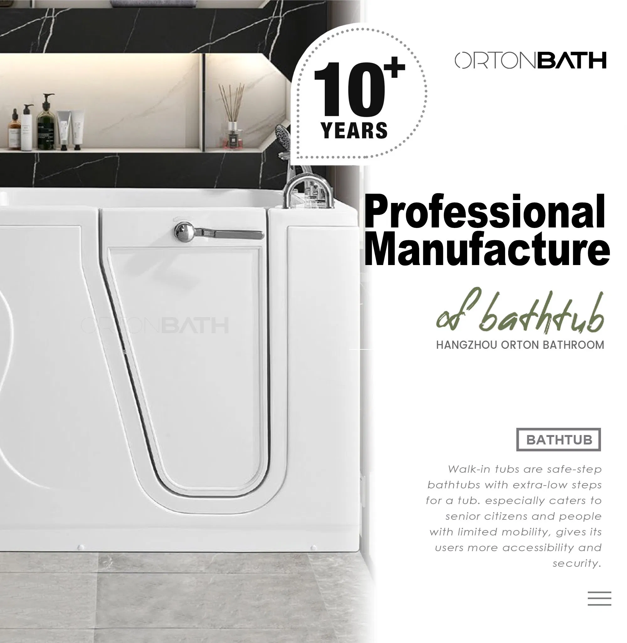 Ванна Ortonbath с гидромассажем и дверцей для маломобильных